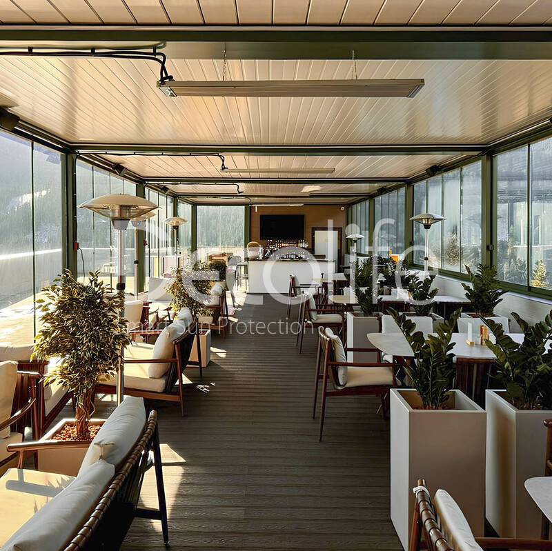 Decolife pergolas B500-25P, B600 PIR + sliding glazing S200 - 