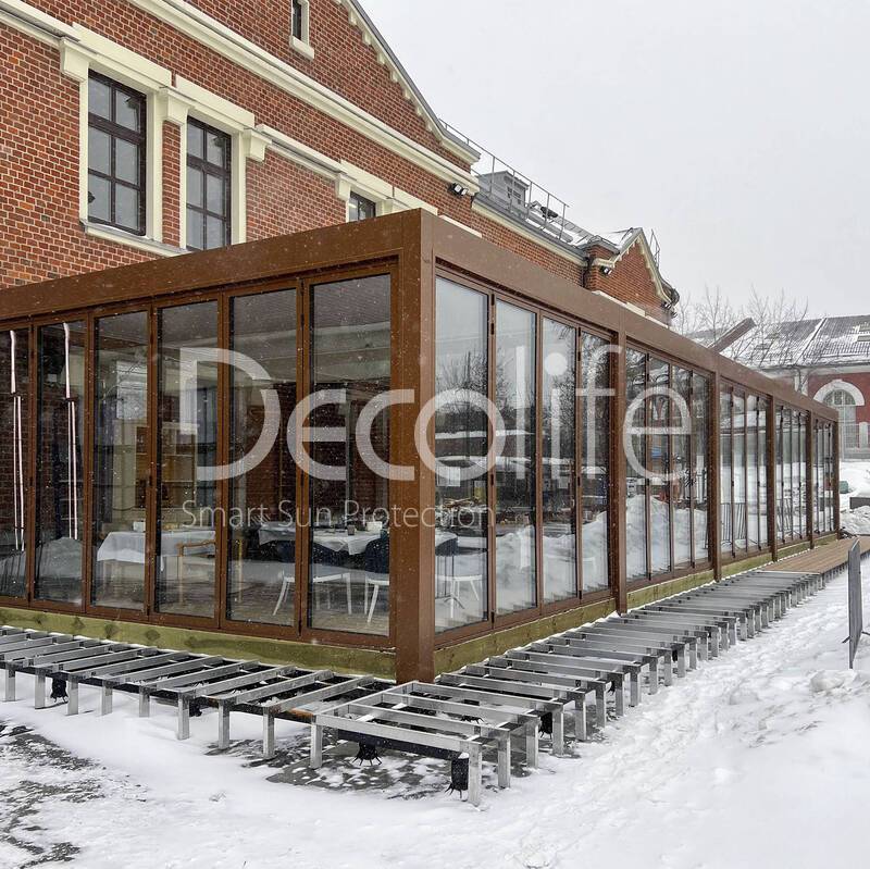 Decolife B600 Bioclimatic Pergola + BF77 Panoramic Folding Doors - 