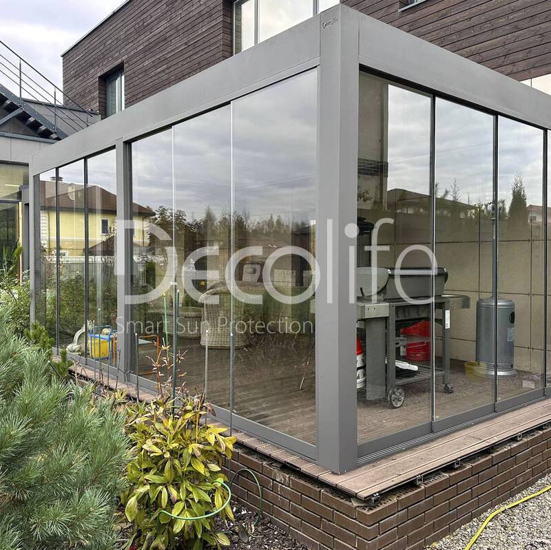 Decolife B500 pergola and S150 sliding glazing - 