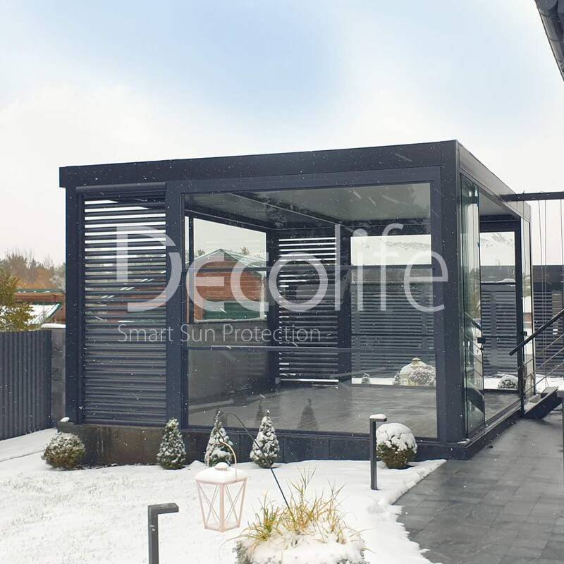 Pergola Bioclimatic Decolife + Sliding and lifting glazing - 