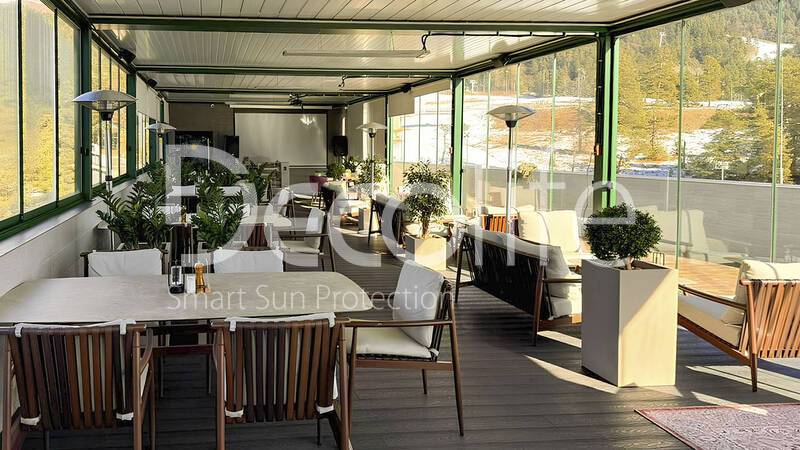 Decolife pergolas B500-25P, B600 PIR + sliding glazing S200 - 