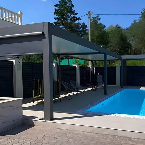 Pergola Bioclimatic B500-20P + Vertical system Zip 130, - object was implemented by partner ''Territoriya komforta''