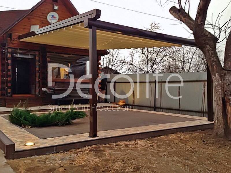 Wall pergola for Decolife terrace with lighting - 