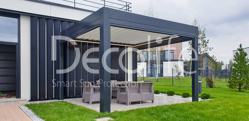 Pergola Decolife B500-25 + Vertical system Zip 130 - 