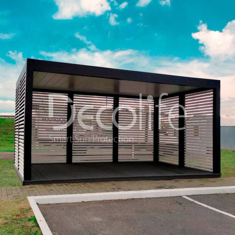 Pergola Decolife B500-25P + facade blinds FZ-44 - 