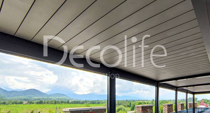 Pergola Bioclimatic Decolife B500-25P + Guillotine glazing W500  - 