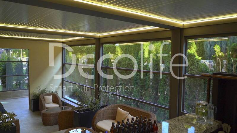 Pergola Decolife B600 PIR + Lifting glazing W700, implemented by our partner ''TENT VERTEX'' - 