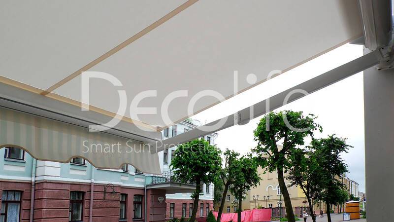 Awning Decolife G110 with decorative element and photo printing - 