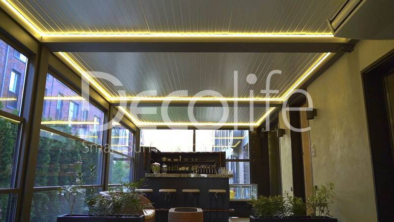 Pergola Decolife B600 PIR + Lifting glazing W700, implemented by our partner ''TENT VERTEX'' - 