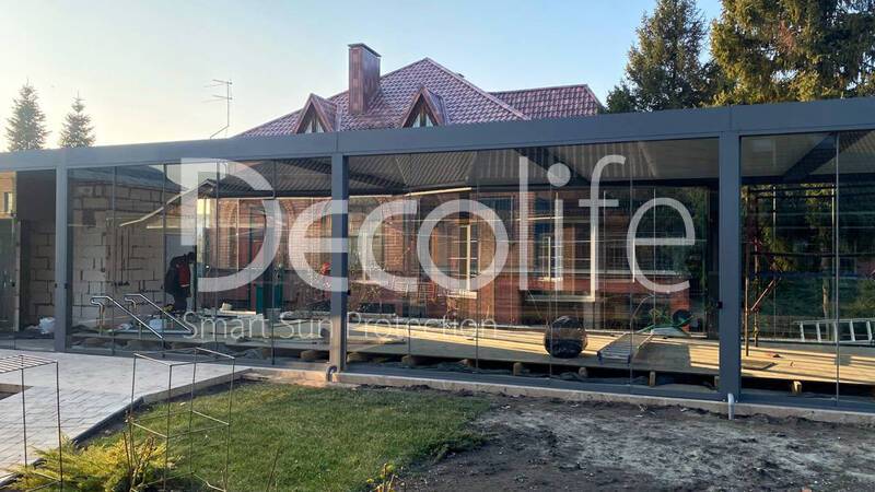 Pergola Decolife B600 PIR + Sliding glazing S200 - 