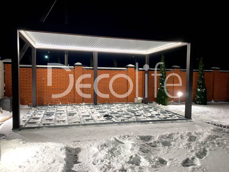 Pergola Decolife Bioclimatic + Sliding glazing - 