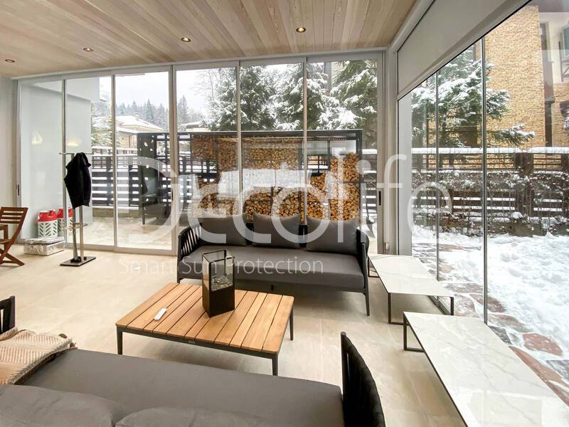Sliding glazing S500, S100 + Vertical Zip system 130 - 