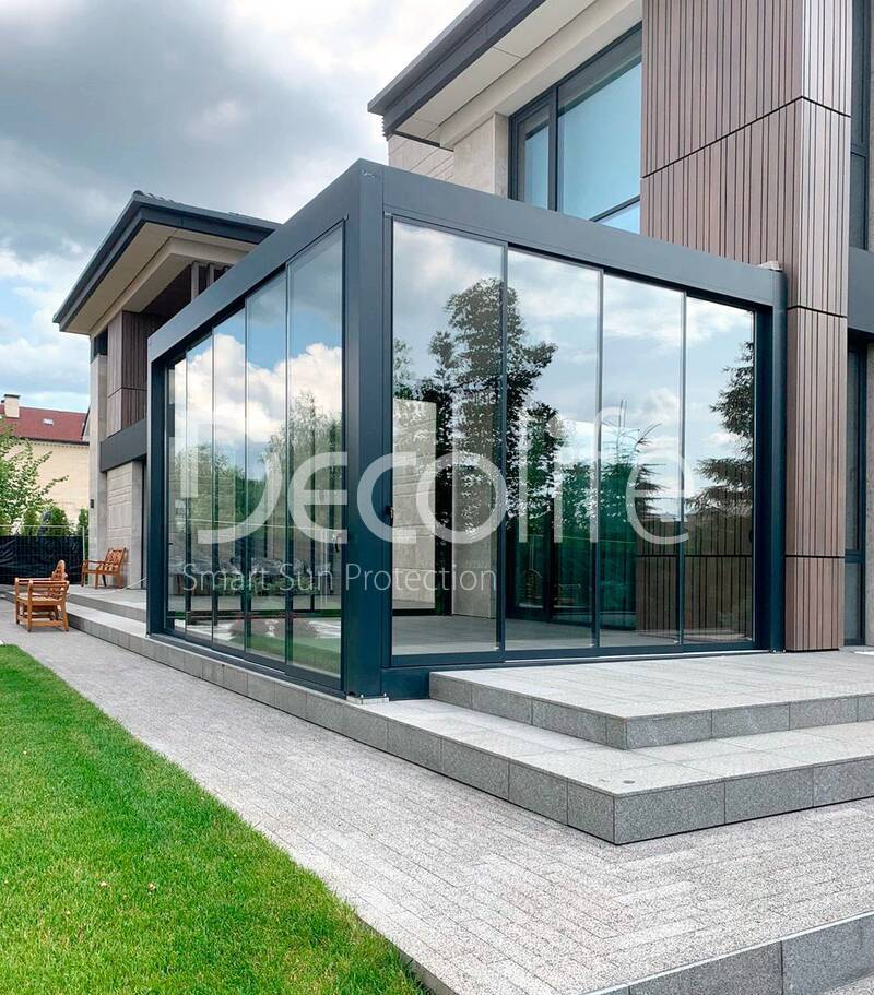 Pergola Decolife B700 + Sliding glazing - 