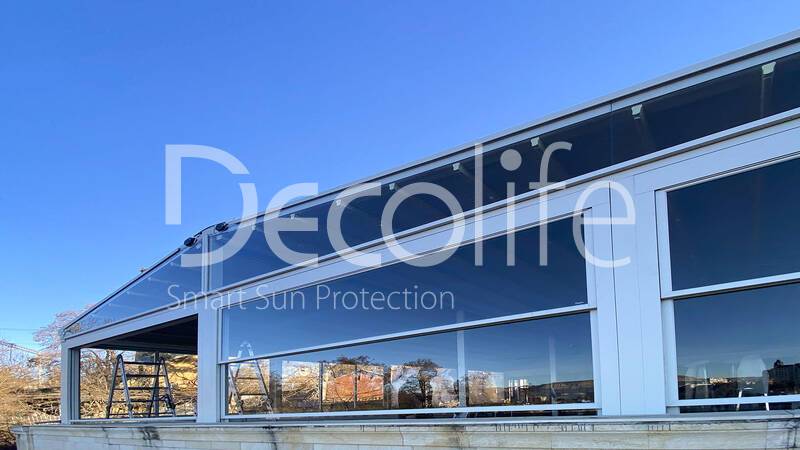 Tent pergola Decolife Basic&Pro New Twin + Guliotine glazing W500 - 