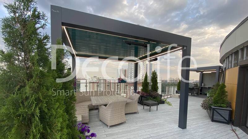 Pergolas Decolife Bioclimatic B700, B600, implemented by our partner ''Lux Terras'' - 