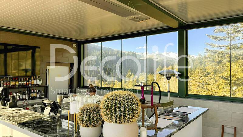 Decolife pergolas B500-25P, B600 PIR + sliding glazing S200 - 