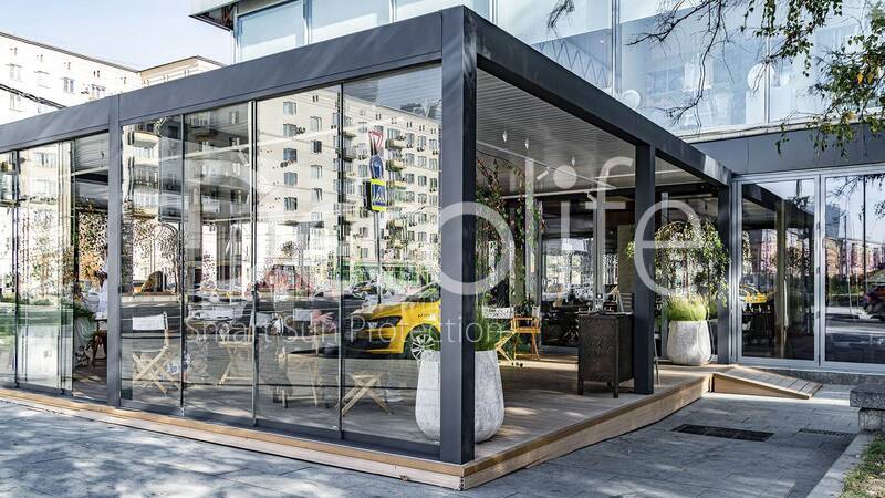 Pergola Decolife B600 PIR + Glazing S200 + Awning G200 - 