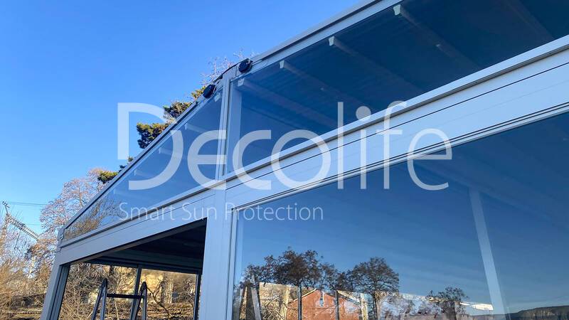 Tent pergola Decolife Basic&Pro New Twin + Guliotine glazing W500 - 