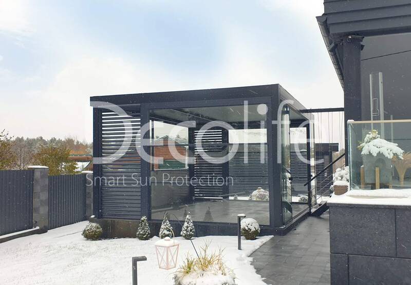 Pergola Bioclimatic Decolife + Sliding and lifting glazing - 