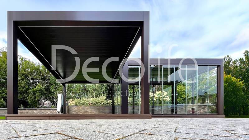 Pergola Decolife В600 PIR + Frameless glazing S100 + Vertical system Zip 130 - 