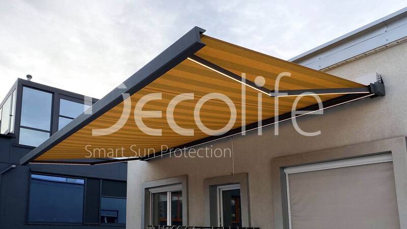 Cassette awning Decolife G600 
with backlighting in arms and box - 