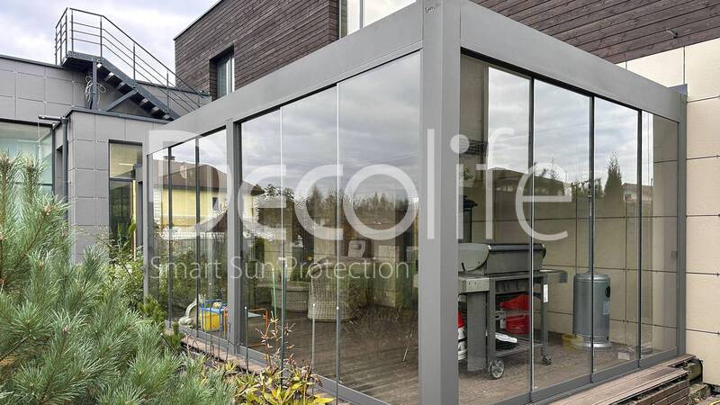 Decolife B500 pergola and S150 sliding glazing - 