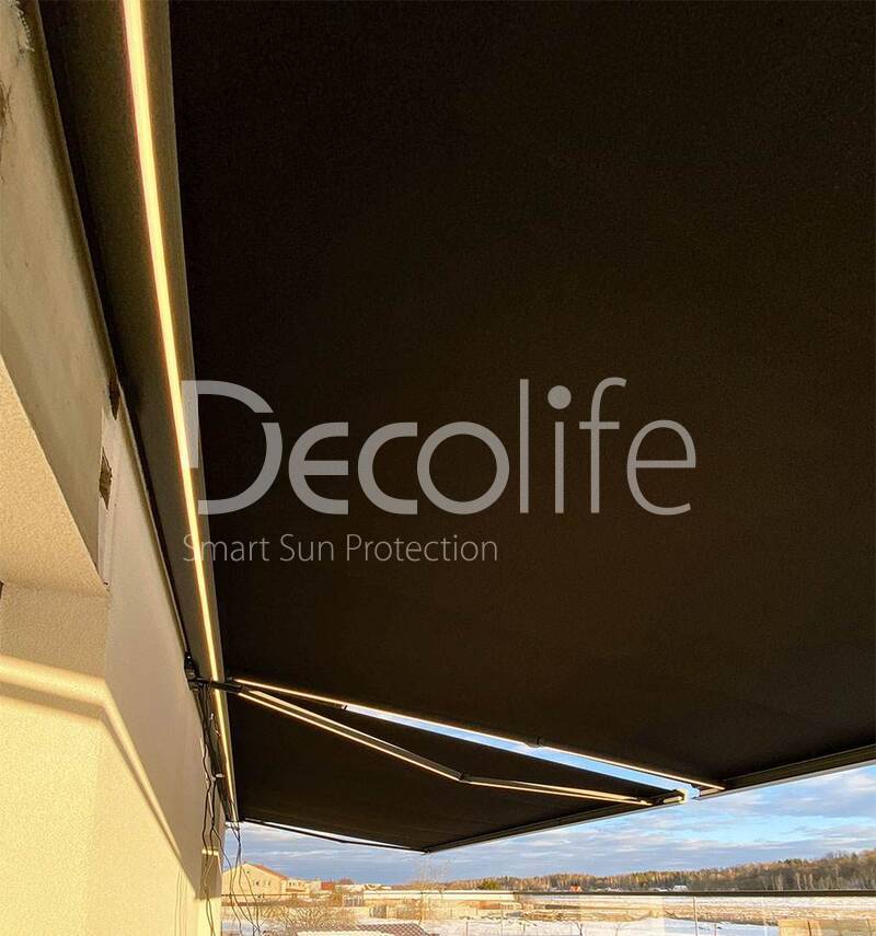Cassette awning Decolife G600 
with backlighting in arms and box - 