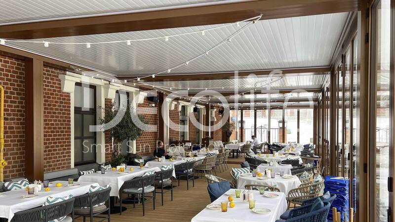 Decolife B600 Bioclimatic Pergola + BF77 Panoramic Folding Doors - 