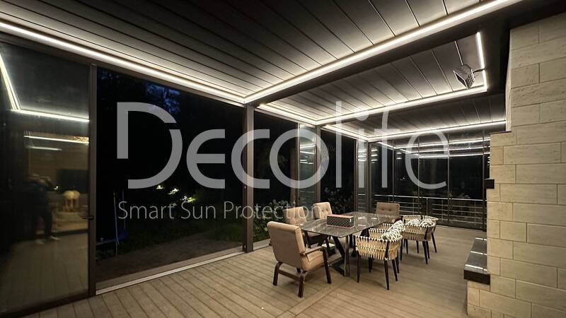 Pergola Decolife Bioclimatic B600 + Sliding glazing, implemented by our partner ''Lux Terras'' - 