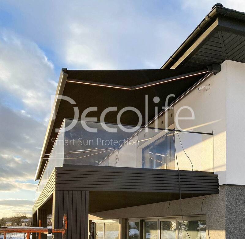 Cassette awning Decolife G600 
with backlighting in arms and box - 