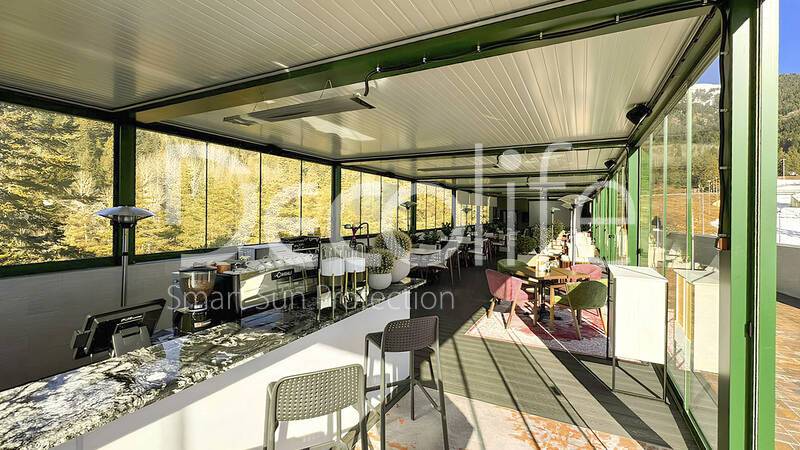 Decolife pergolas B500-25P, B600 PIR + sliding glazing S200 - 