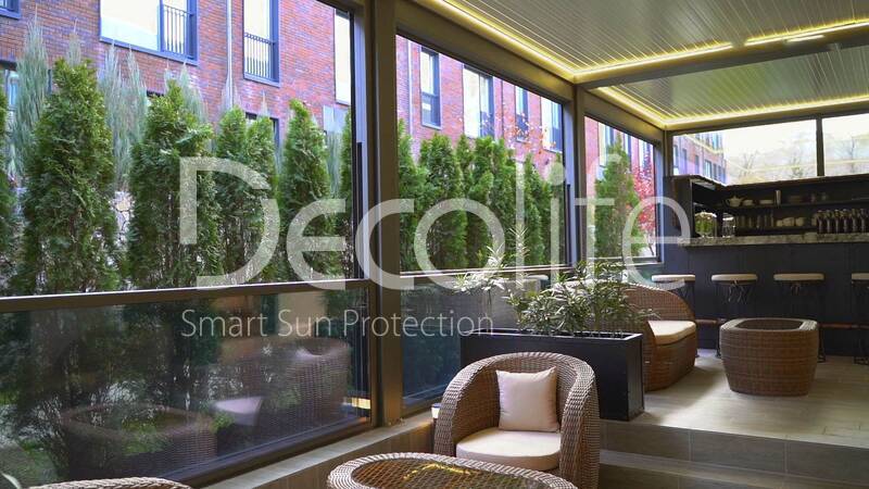 Pergola Decolife B600 PIR + Lifting glazing W700, implemented by our partner ''TENT VERTEX'' - 